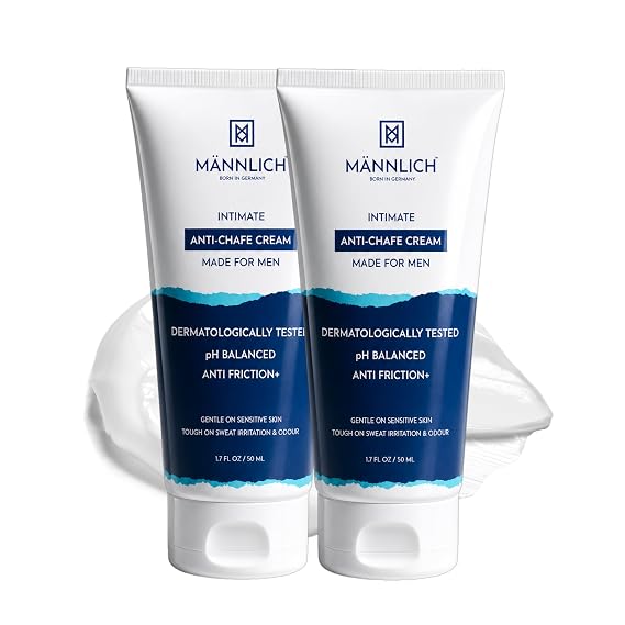 Anti Chafing Cream for Men, Anti-Rash Cream for Intimate Areas, Reduces Inner Thigh Rashes from Sports and Fitness Activities, Prevents from Sweat, Odor, Irritation & Rashes |