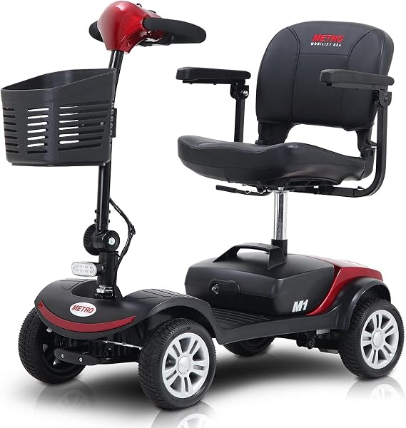 STEPHI Mobility Scooter for Seniors 4 Wheel Electric Powered Wheelchair Device Long Range Red