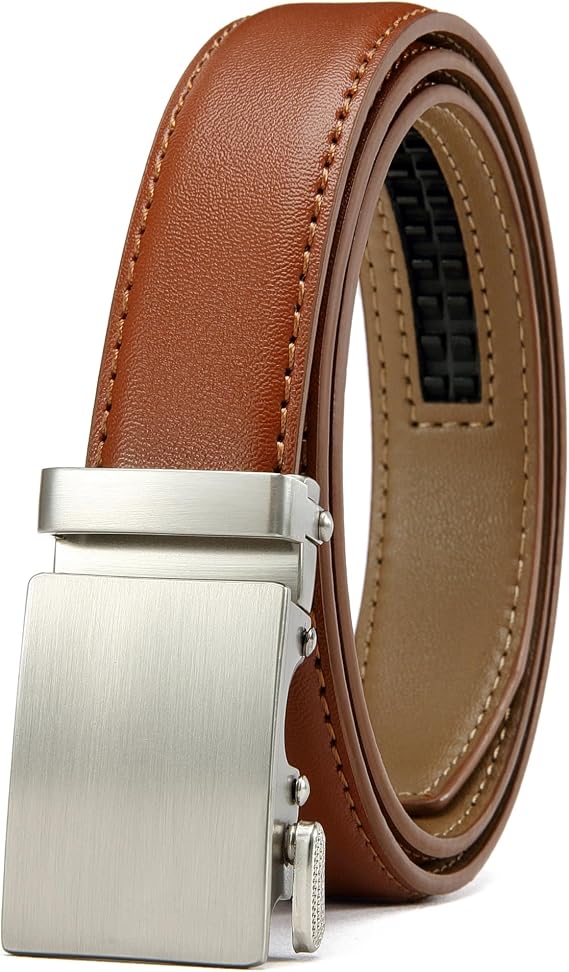 CHAOREN 1" Boys Ratchet Dress Belt Adjustable Leather Belt