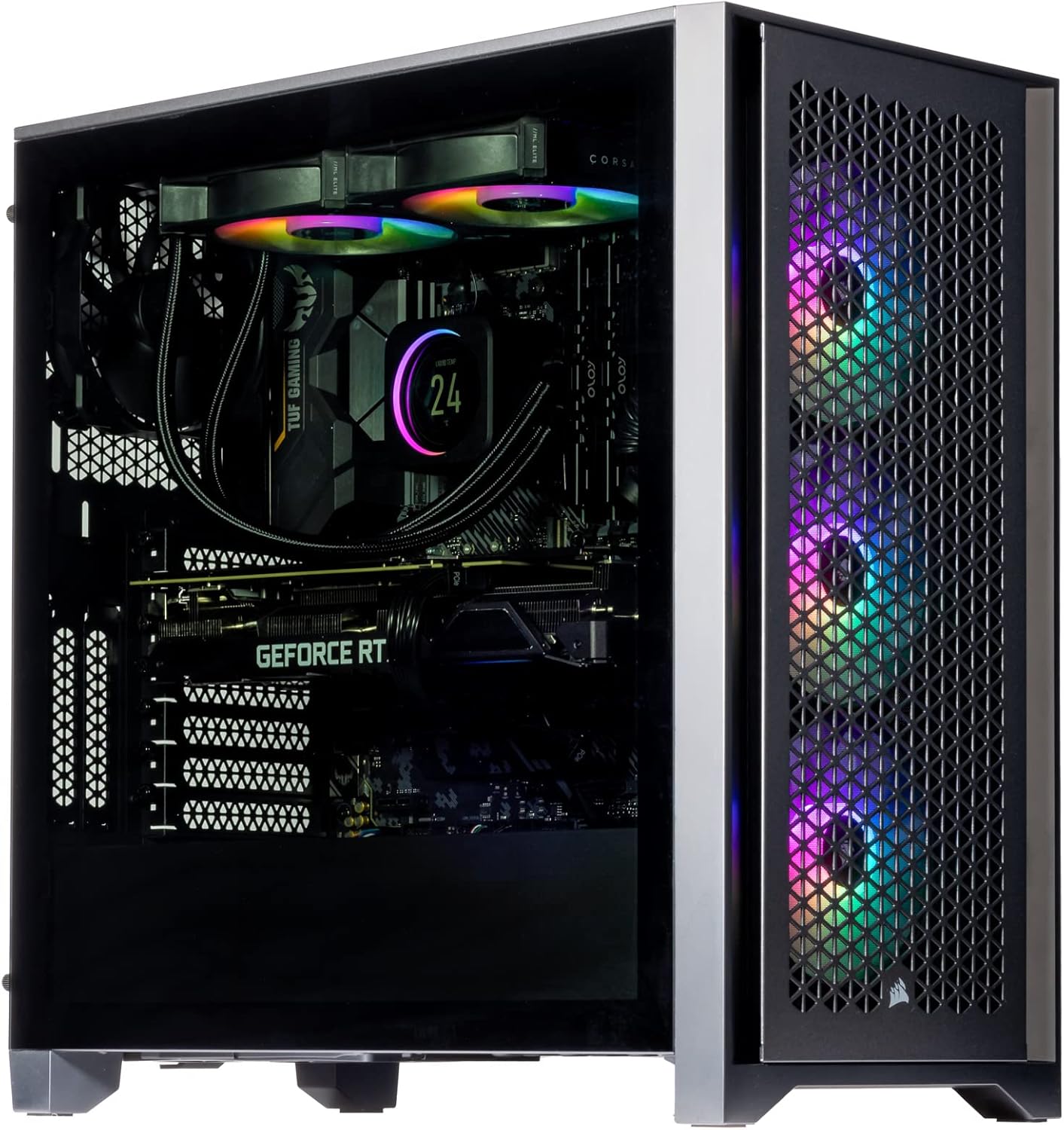 Velztorm Tentorix Custom PC Gaming Tower 240 mm AIO, AMD Ryzen 7 5800X3D 8-Core, GeForce RTX 3070 8GB, 16GB DDR4, 2TB PCIe SSD, AC WiFi, RGB Fans, 750W PSU, BT, Win 10H VELZ0057