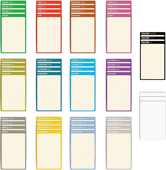 Trading Card dividers, Card Dividers for Storage Boxes, 54 Pieces