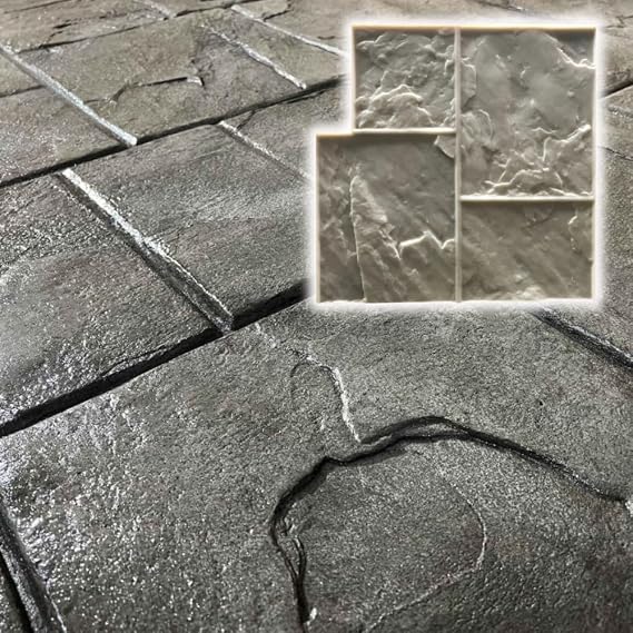 New York Ashlar Slate Concrete Stamps 24" x 24" | Made in USA | Decorative Flexible Polyurethane Mat for Patios, Walkways & Driveways SM 3002/F
