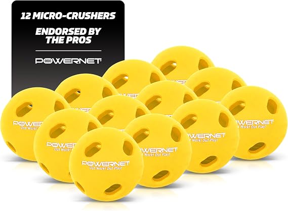 PowerNet Micro Crusher Training Baseballs, Baseball Hitting Trainer for Improved Speed, Power & Coordination, Batting Practice Baseballs
