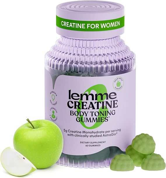 Lemme Creatine Monohydrate Gummies Sour Apple (60 Gummies)