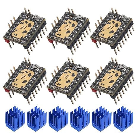 BIGTREETECH TMC2209 V1.3 Stepper Motor Driver, 2.8A Ultra Silent Stepsticks | Supports UART/Step/DIR Mode for Octopus V1.1/Pro, Manta M4P/M5P/M8P, SKR V1.4 Turbo/SKR 3 Control Board, 6Pcs