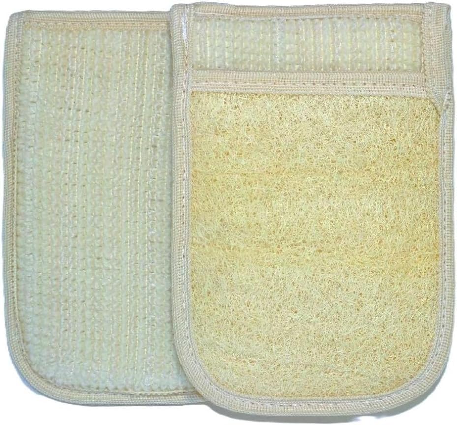 Doğal Kabak Lifli Kese Banyo Eldiveni–Çift Taraflı Vucüt Kesesi Peeling Eldiven,15x23 cm,Exfoliating Rovin Kumaş, Cilt Temizleyici Yenileyici Canlandırıcı Etki, Selülit Karşıtı,Hücre Yenileme