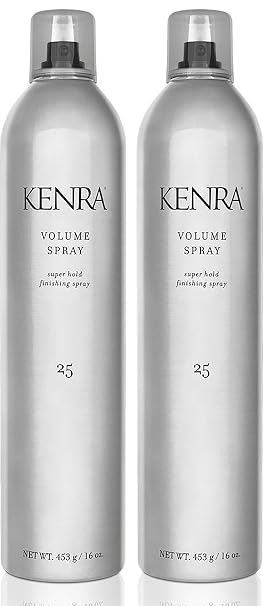 Kenra Professional Volume Spray 25 80% | Super Hold Finishing & Styling Hairspray | Flake-free & Fast-drying | Wind & Humidity Resistance | All Hair Types | 16 oz (2-Pack)