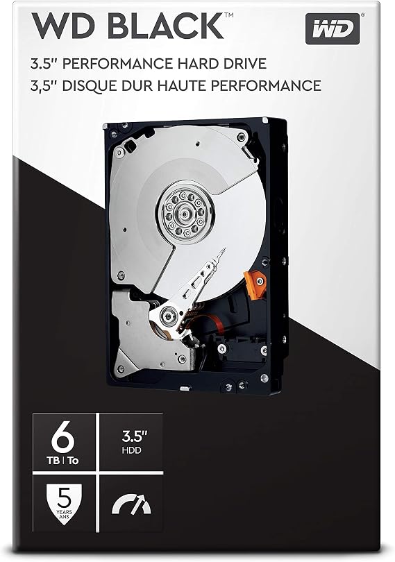 WD_Black 6TB Performance 3.5" Internal Hard Drive - 7200 RPM Class, SATA 6 Gb/s, 256MB Cache