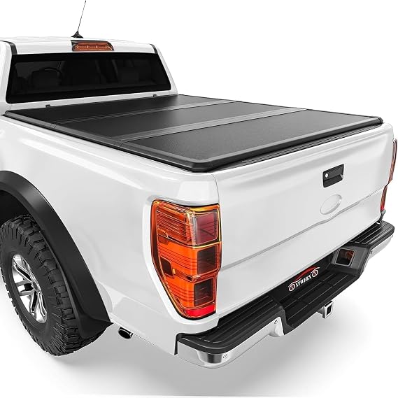 4.6 ft (54.4") Fiberglass Hard Folding Truck Bed Tonneau Cover fits 2022 2023 2024 2025 2026 Ford Maverick 4.5 Foot Bed | Easy to Install | Waterproof and Theftproof | High End Tonneau Cover