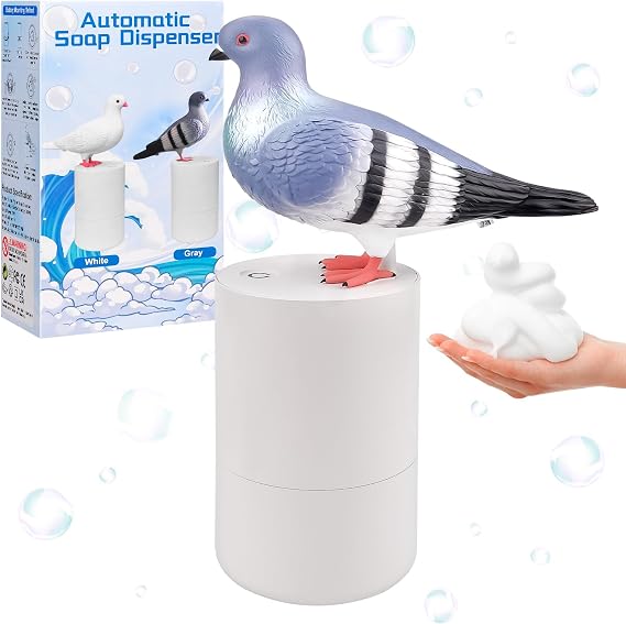 Automatic Soap Dispenser, Pigeon Foam Soap Dispenser Touchless, 300ML Hand Soap Dispenser for Bathroom and Kitchen, Electric Foaming Soap Dispenser with Infrared/Motion Sensor, Black