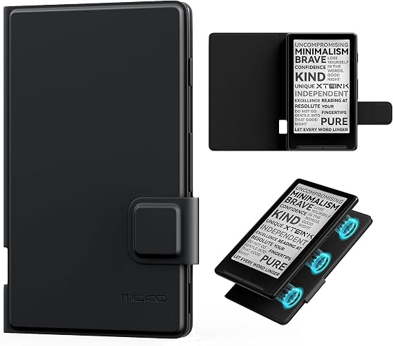 MoKoマグネットケース、XTEINK X4 E-Reader 4.3インチ用、ブラック。