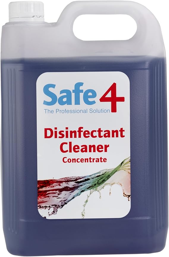 Safe4 Professional Disinfectant Concentrate - Enhanced Formulation,UK Manufactured,for Effective Virus & Bacteria Protection in Professional & Animal Care Settings (5L, Lavender)
