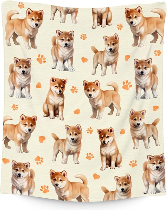 Shiba Inu Gifts Dog Blanket for Girls Kids - Fuzzy Plush Flannel Throws for Shiba Inu Lovers Dog Mom (40"x50")