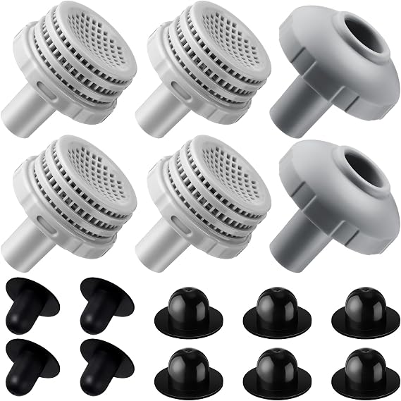 Pushglossy 2 Sets Pool Water Jet Connector Kit, Black, Grey