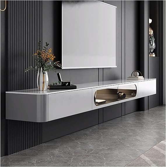 Tv Stands,TV Wall Unit 78.7/86.6/94.5in TV Stand with Slate Tabletop, Entertainment Center Media Console, Wall Mounted Shelf Media Console Cabinet for Storage for Living Room, Gray Floating TV Shelf(2