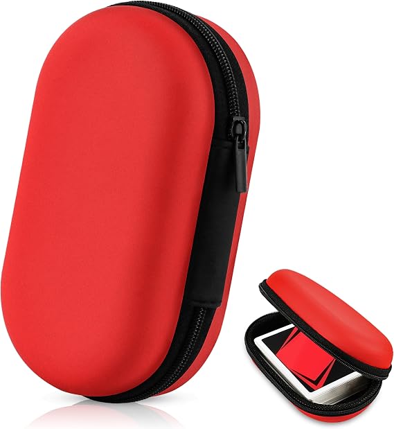 Playing Card Case for UNO, Durable Travel Card Game Case for Standard Decks, Waterproof Portable Game Box Holder, Family Gatherings Card Game, Red
