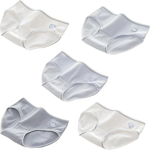 Girls Underwear Organic Cotton Cute Little Girls Panties Comfort Breathable Kids Hipster Briefs Pack of 5