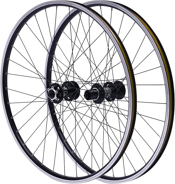 Mountain Bike Wheel Set, 27.5" Aluminum Alloy Mountain Bike Rim Disc Brake,Quick Release MTB Front Rear Black Wheelset Black Hub 441lbs Load