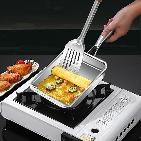 316 Stainless Steel Square Tamagoyaki Pan, Non-Stick Japanese Omelette Pan, Stove Rectangle Frying For Cooking Egg Roll, Steaks, Bacons