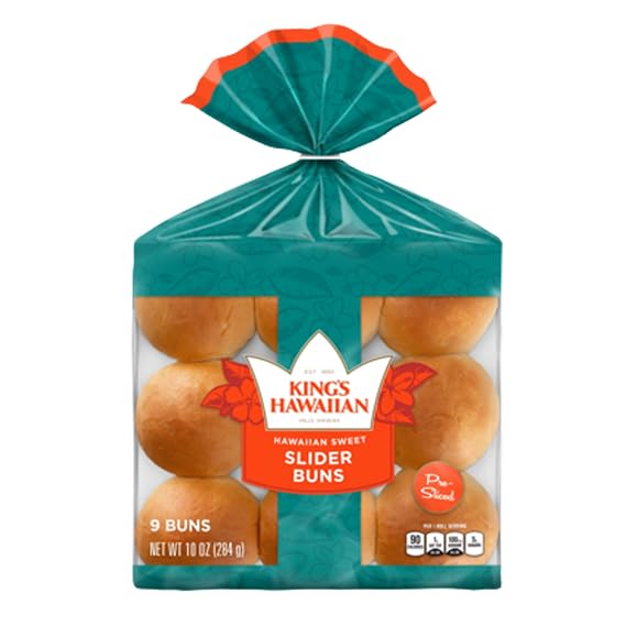 Kings Hawaiian Original Sweet Pre Sliced Slider Buns, 10 Ounce (Pack of 6)