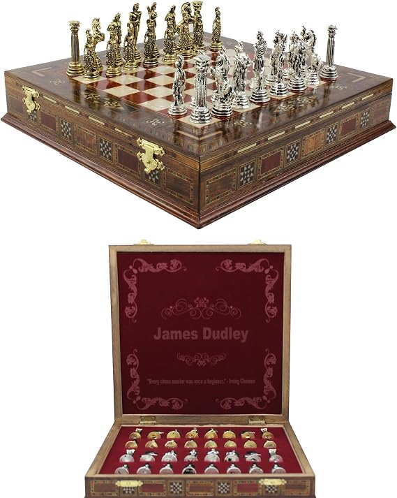 Antochia Crafts 11" Custom Chess Set - Personalized Chess Set - Gift Ideas