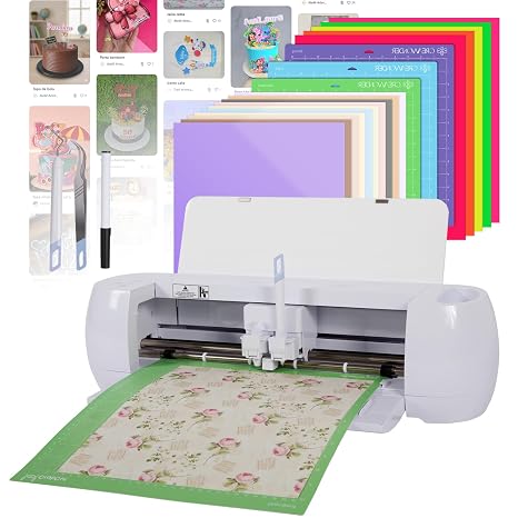 CR2 Vinyl Cutter Machine, Essential Starter Iron-On Bundle, Smart Cutting Machine for DIY Vinyl, HTV, Cardstock, Paper Crafts and Home Decor, Apparel and Decals