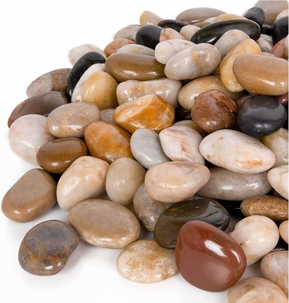 GASPRO 2.5lb Decorative Rocks for Planters, Pots Indoor, Landscaping in Garden, Vases, Aquarium, Polished River Stones, 1-1 3/4 Inch