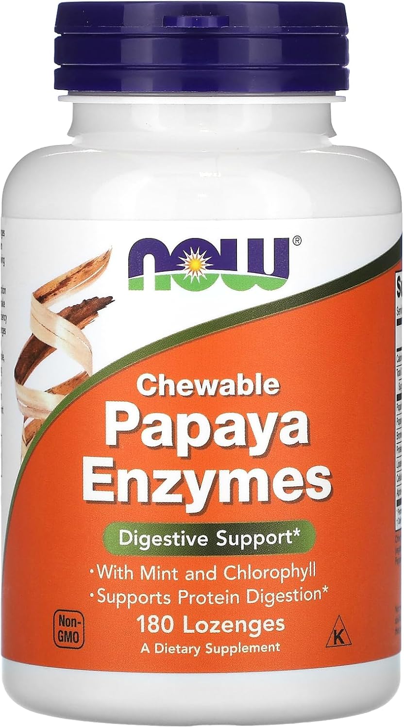 NOW Foods - Chewable Papaya Enzymes, 180 Lozenges