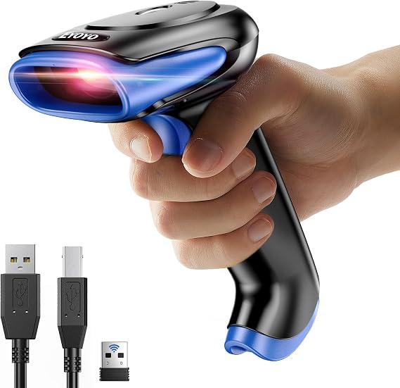 Eyoyo 1D 2D Barcode Scanner Wireless Bluetooth Handheld Cordless