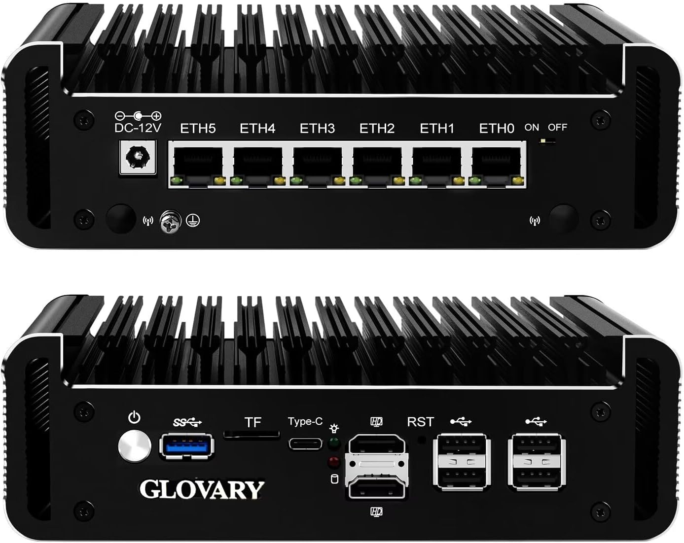 Firewall Mini PC N150, DDR5 8GB RAM 128GB NVMe SSD, 6 x 2.5GbE i226V LAN Fanless Computer Hardware, Micro Firewall Appliance, AES-NI, OPNsense, TypeC Port, TF Card Slot