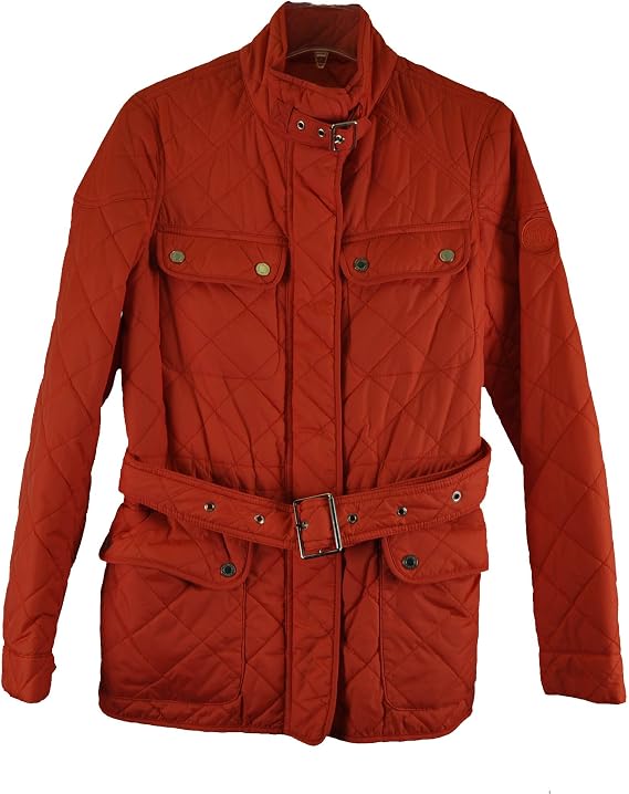 LAUREN RALPH LAUREN Quilted Belted Jacket Orange, X-Small