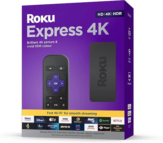 Roku Express 4K | HD/4K/HDR Streaming Media Player, Black