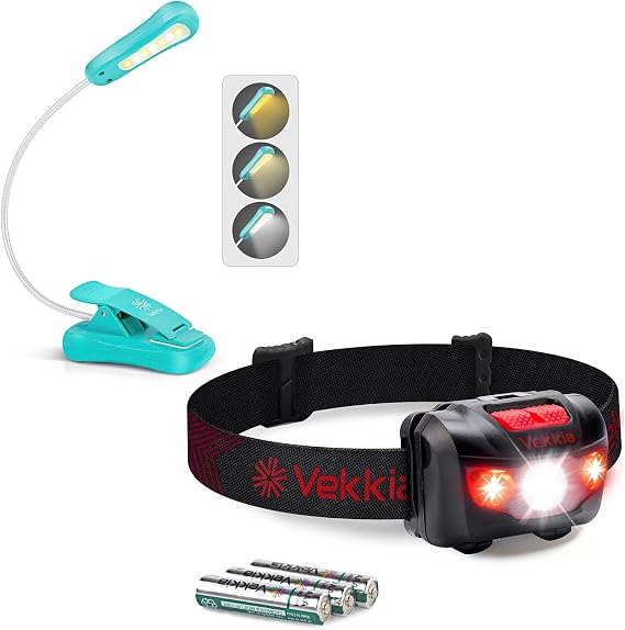 Vekkia Ultra Bright LED Headlamp Rechargeable Book Light for Reading in Bed