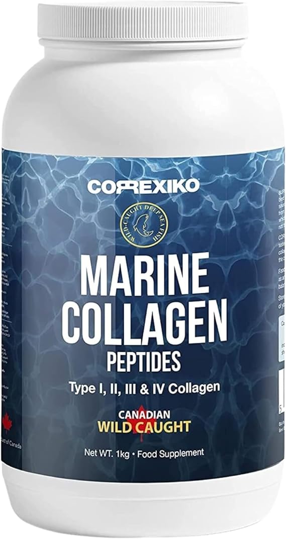Hydrolyzed Marine Collagen Peptides Powder 1kg, Wild-Caught - Hydrolyzed | Canadian fish skin, vital protein, skin, hair, joints, digestion, high quality, easy mix, large supply, Hydrolyzed Marine