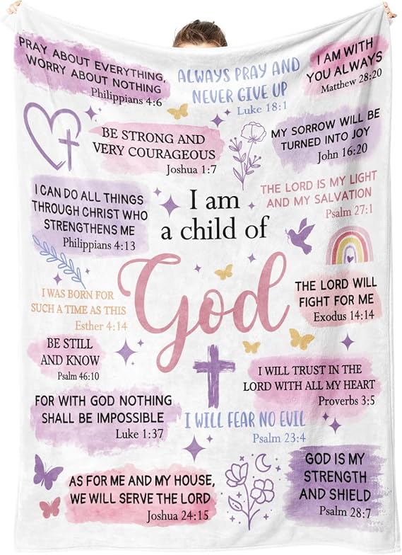 Baptism Gifts for Girl, Christian Blanket, Teen Girl Gifts Trendy Stuff