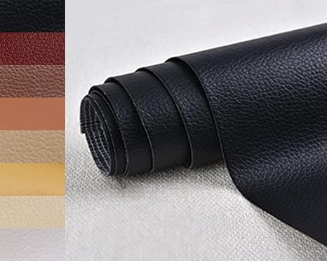 PXBBZDQ Leather Repair Patch Self Adhesive 15.7"59" Leather Stickers for Car Seats Black Faux Leather Fabric for Upholstery Vinyl Seat Tape for Furniture, Couch Patch Kit for Cars Interior