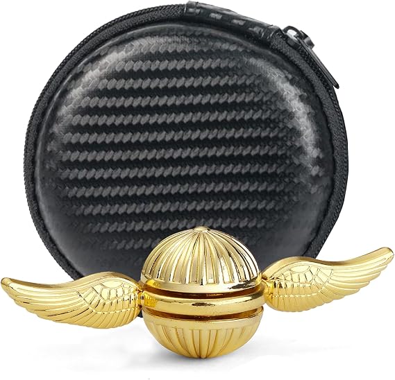 Gold Sphere Fidget Spinner Metal Toys for Kids Adults, Golden Finger Spinning Toy Magic Orb Anxiety Toys, EDC Desk Spinners Toy Spining Toys Prizes for Christmas Stocking Stuffer Birthday Boys Girls