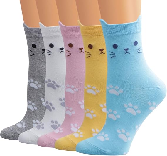 Cute Animal Design Women's Socks Casual Cotton Crew Novelty Socks