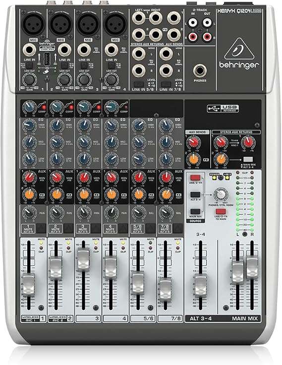 BEHRINGER ベリンガー 8ch 2/2バスUSBミキサー Q1204USB