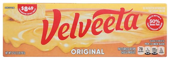 Velveeta Original Pasteurized Recipe Cheese Product, Classic Size, 32 oz Block