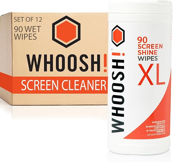 WHOOSH! Screen Shine Electronic Cleaning Wipes, Set of 12, 90 Count