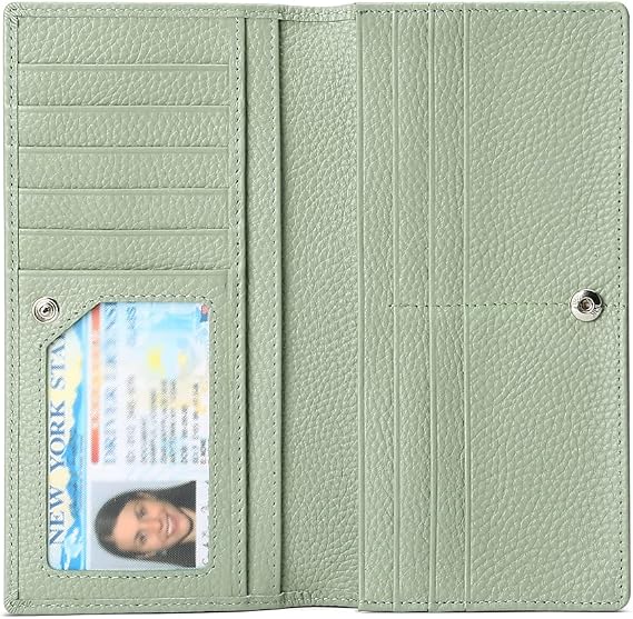 GOIACII Wallets for Women RFID Blocking Ultra Slim Leather Credit Card Holder Clutch