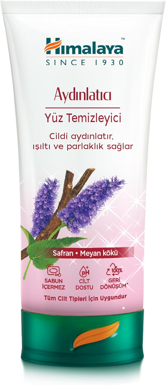 Himalaya Aydınlatıcı Yüz Temizleyici 150 ml | Meyan Kökü, Safran, Salatalık, Nar | Parabensiz, Sabun İçermez | Tüm Ciltler