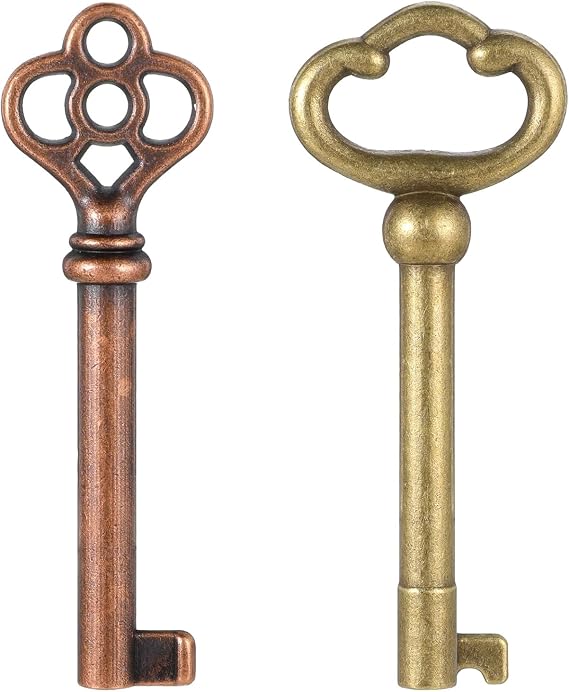 2 Pcs Skeleton Key, Retro Hollow Barrel Skeleton Keys
