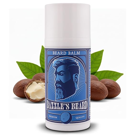 Bazzle's Beard Balm Gentle Hold & Soft Texture Beard Growth Kit for Men Infused with Shea, Jojoba & Biotin for Healthy Hair Growth & Hydration, Ideal Mustache Care Product for Nourishing Facial Hair