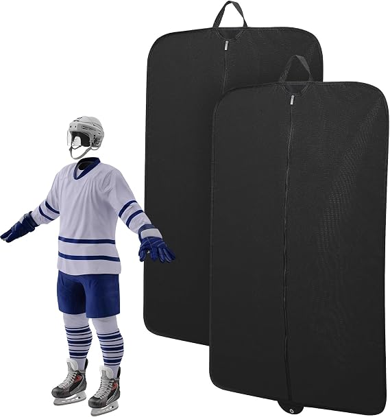 Windyun 2 Pcs 600D Polyester Hockey Jerseys Garment Bag, Heavy Duty 36"x24" | Individual Garment Bag for Hockey Jerseys, Foldable Carry on Hanging Travel Bags Heavyweight Clothing 600D Polyester Fabric