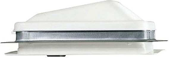 Ventline V2119-601-00 Ventadome V2119 Series Radius Corner Powered Ventilator 12V DC - White Lid, Polar White Screen