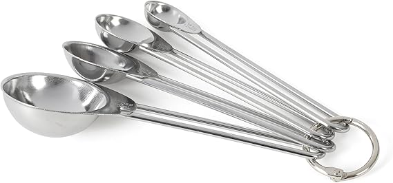 Martha Stewart Richburn 4-Piece Stainless Steel Measuring Spoons Set Durable and Accurate Kitchen Measuring Tools for Baking and Cooking
