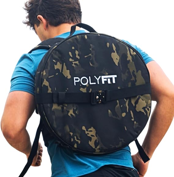 Polyfit PL8 Backpack for Olympic Weight Plates - Weighted Backpack for Strength Training, Rucking, and Gym Workouts - BLACK CAMO