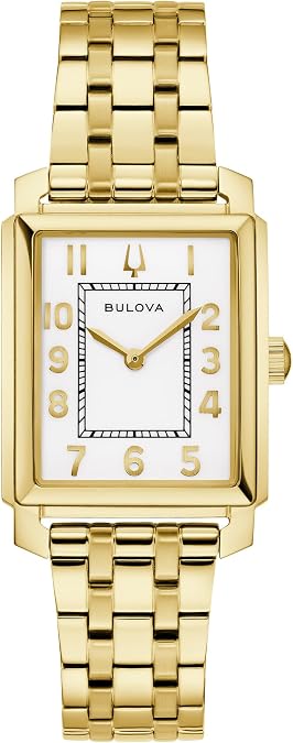 Bulova Sutton White Dial Gold-Tone Bracelet Watch 25mm - 97L186